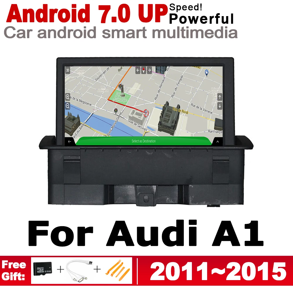 Автомобильный мультимедийный плеер с IPS-экраном Android 7 0 GPS-навигация для Audi A1 8X 2011 ~