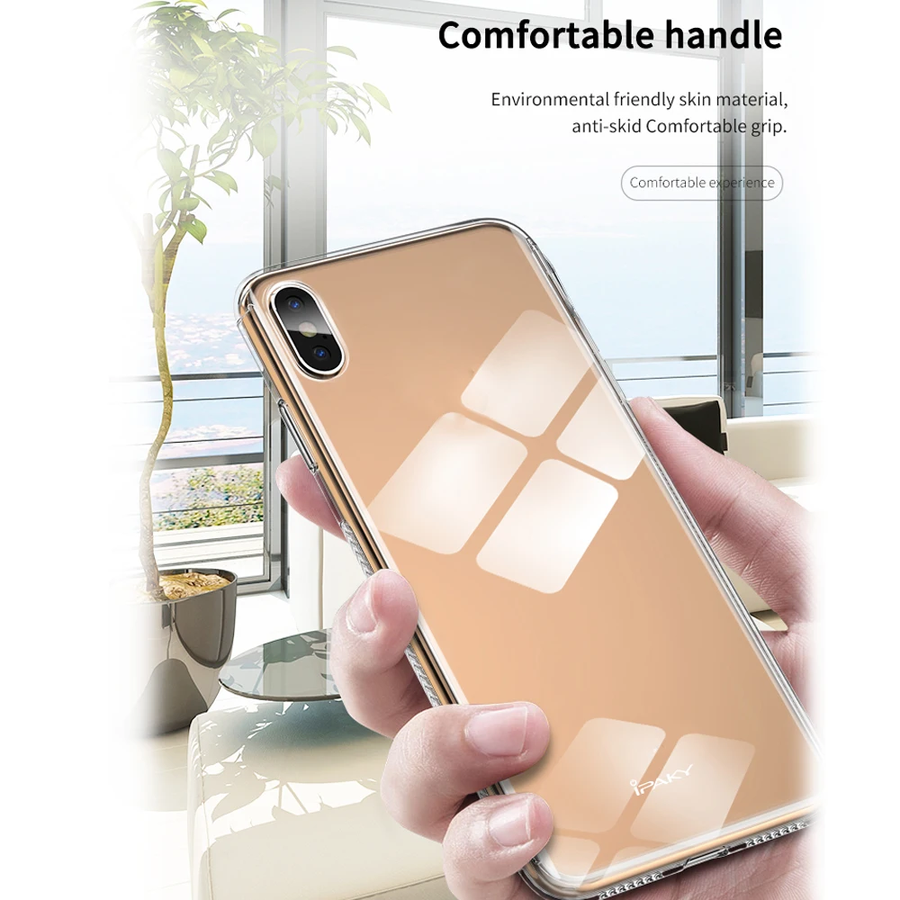 IPAKY Clear 360 градусов полная защитная Броня чехол из закаленного стекла для Iphone X XS Max XR X прозрачный чехол-накладка со стеклом