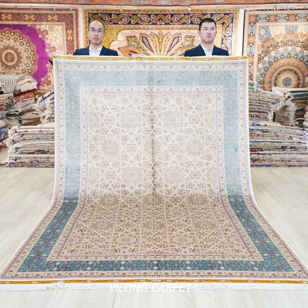 Yilong 6'x9' Vantage Traditional Hereke Silk Carpet Chinese Rug For