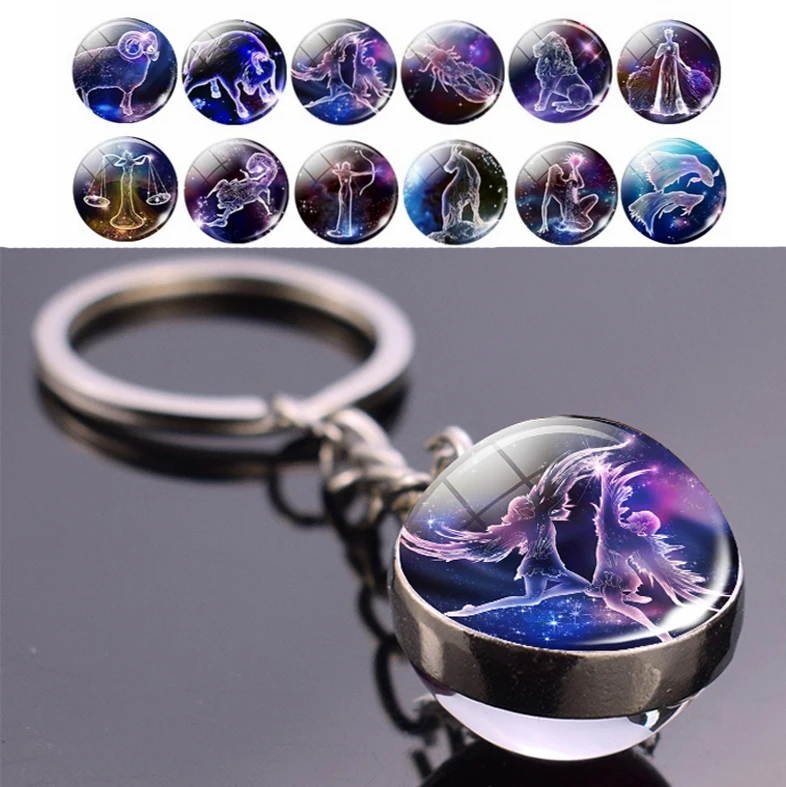 12 знаков зодиака брелок для знак светящийся Брелок Подарки пряжка Телец Близнецы