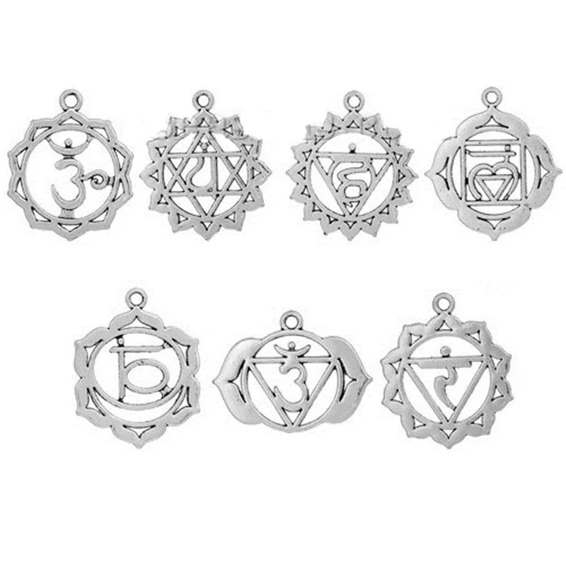 DoreenBeads подвески из цинкового сплава чакры цветок смешанный полый винтажный