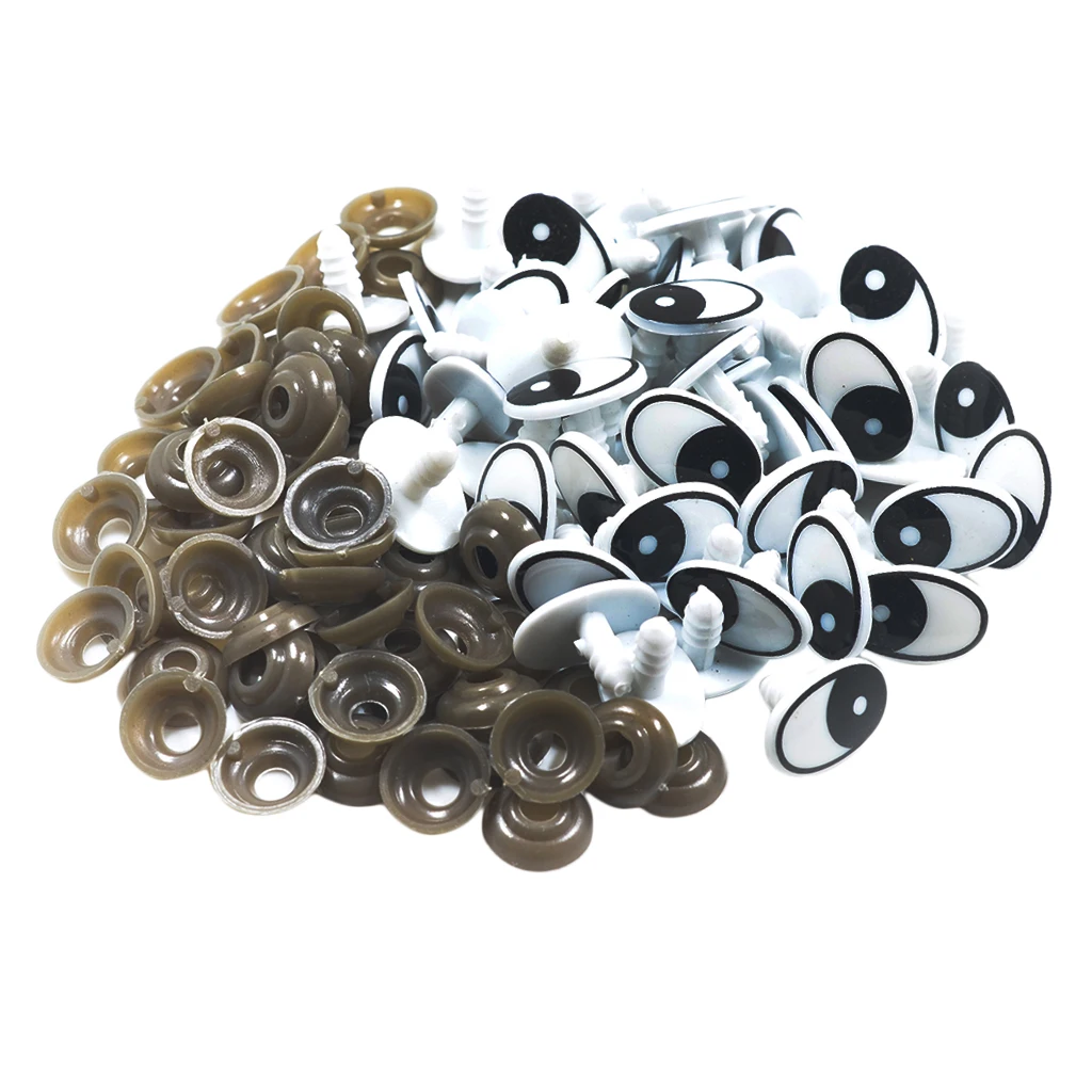 60x Oval Plastic Safety Eyes Toys for DIY Teddy Bear Doll Toys Animal Making