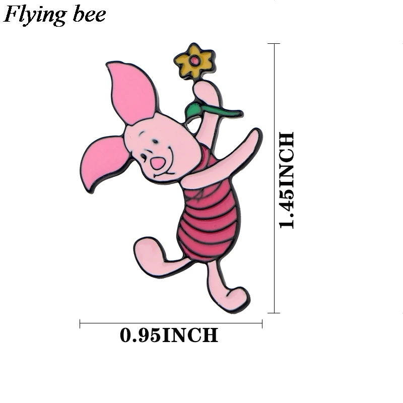 Flyingbee, креативные значки с медведем, Мультяшные металлические булавки для женщин и мужчин, булавка для рюкзака, индивидуальная детская булавка, очаровательные ювелирные изделия X0605