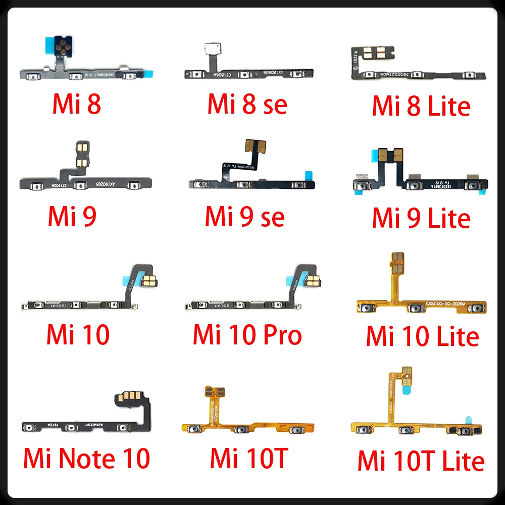 

Power On Off Volume Side Button Key Flex Cable For Xiaomi Mi 8 9 se 11 Lite / Mi 9T 10T 10 Note 10 Pro Lite Replacement parts