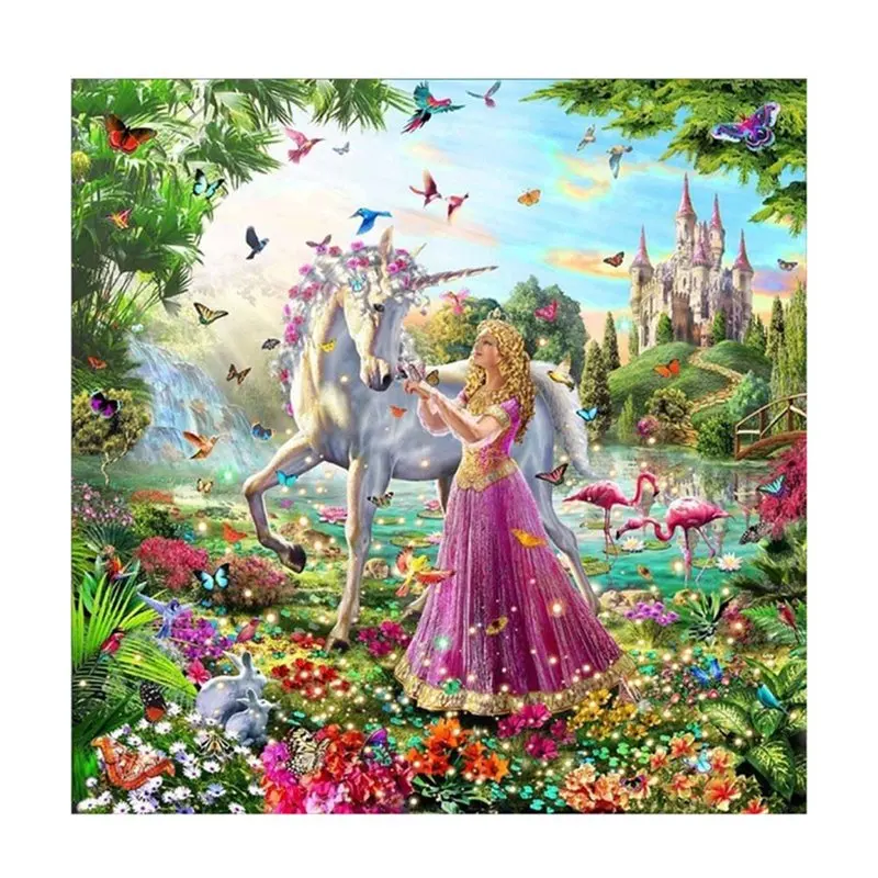 

Full Square/Round Drill 5D DIY Diamond Painting "Princess Unicorn" 3D Embroidery Cross Stitch 5D Craft Home Wall Decor