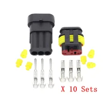 10 комплектов/комплект 3 Pin AMP 1,5 разъемы, водонепроницаемый разъем электрического провода DJ7031-1.5 разъем ксеноновой лампы Автомобильный разъем