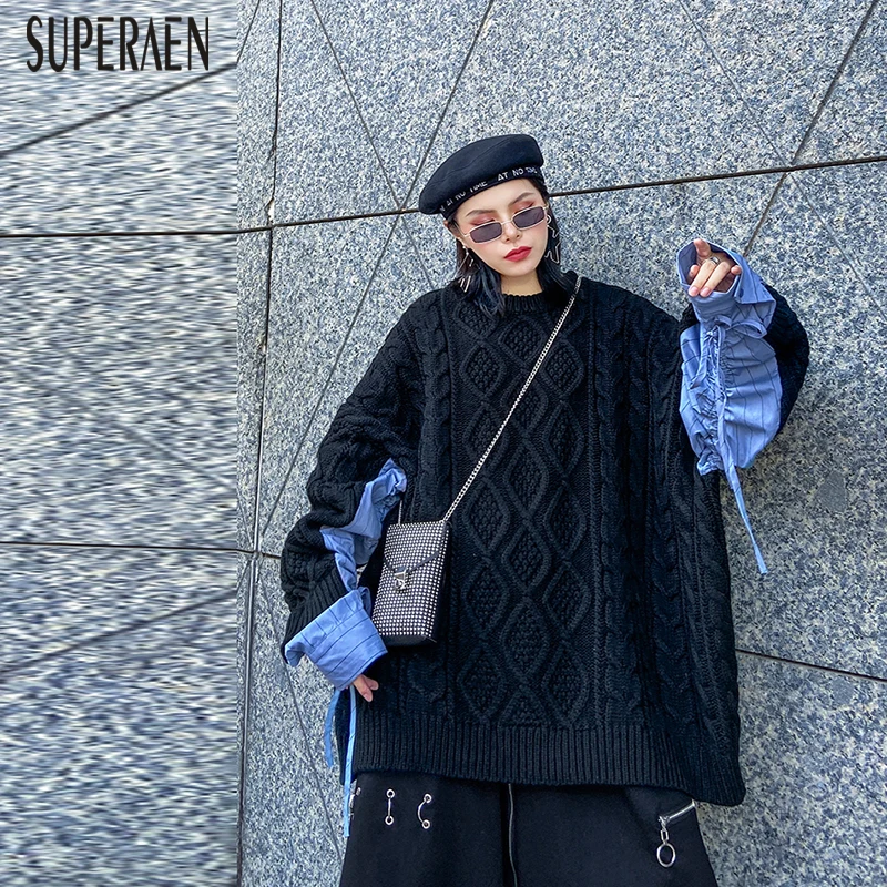 SuperAen, пуловеры, свитера для женщин, Дикие повседневные женские свитера, новинка, осенние и зимние женские свитера, топы с длинными рукавами