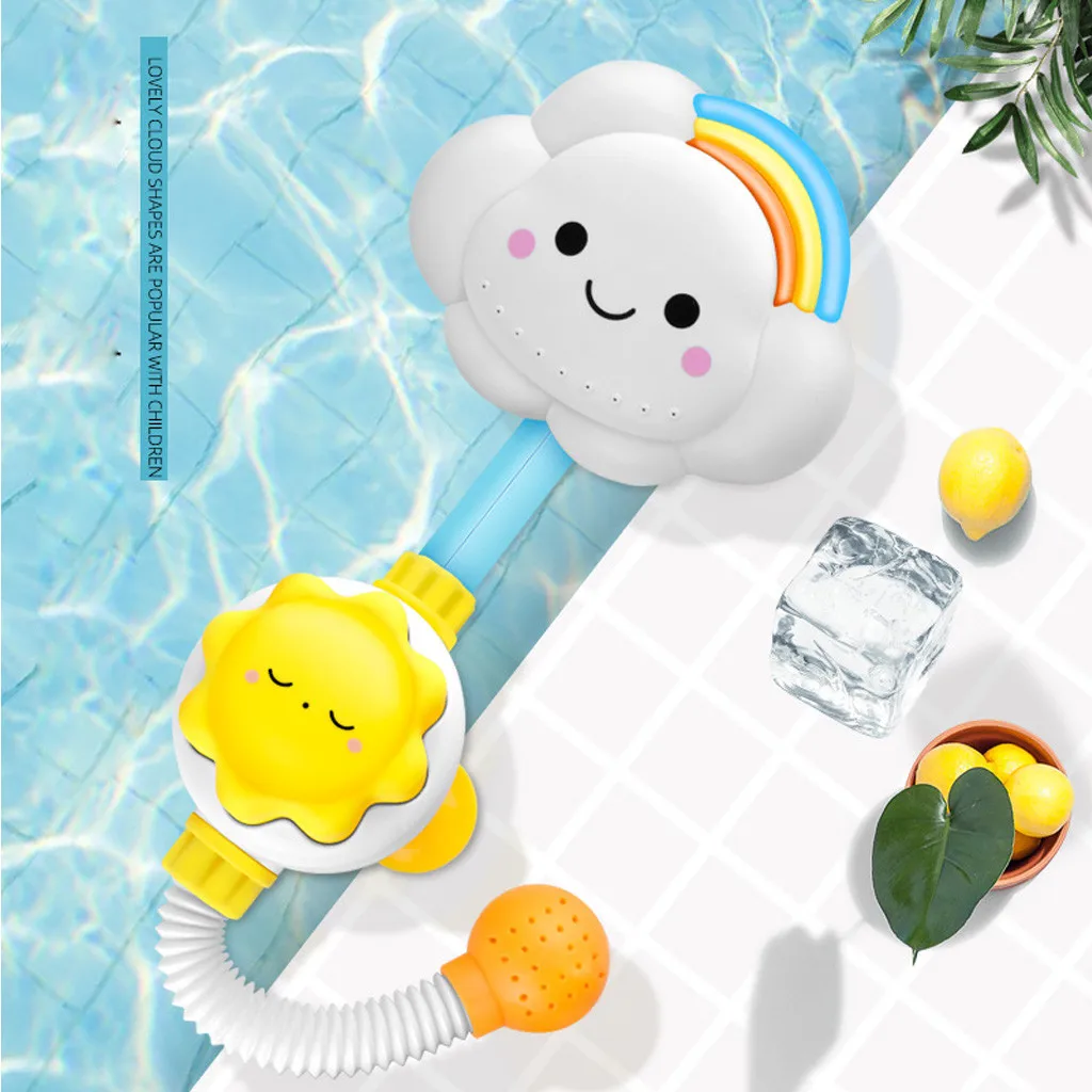Baby Bath Toys Cloud Bathtub Showers Bathing Spouts Suckers Folding Spray Faucet Children Bath Toys Cute Spray Shower Gift