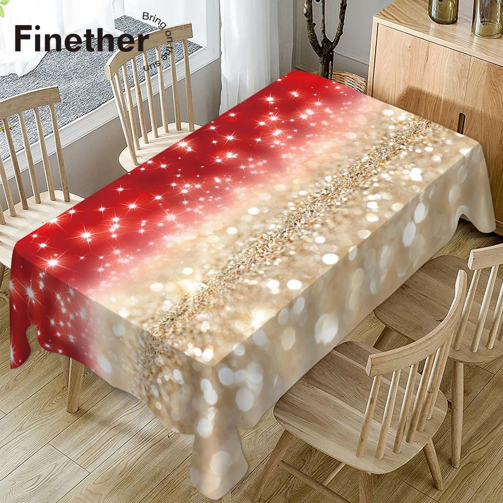 

Christmas Star Light Fabric Waterproof Table Cloth