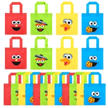 20Pcs Sesame Non Woven Party Favor Bags Monster Reusable Candy Treat Tote Bags with Handle Theme Gift Bags Party Decor for Kids