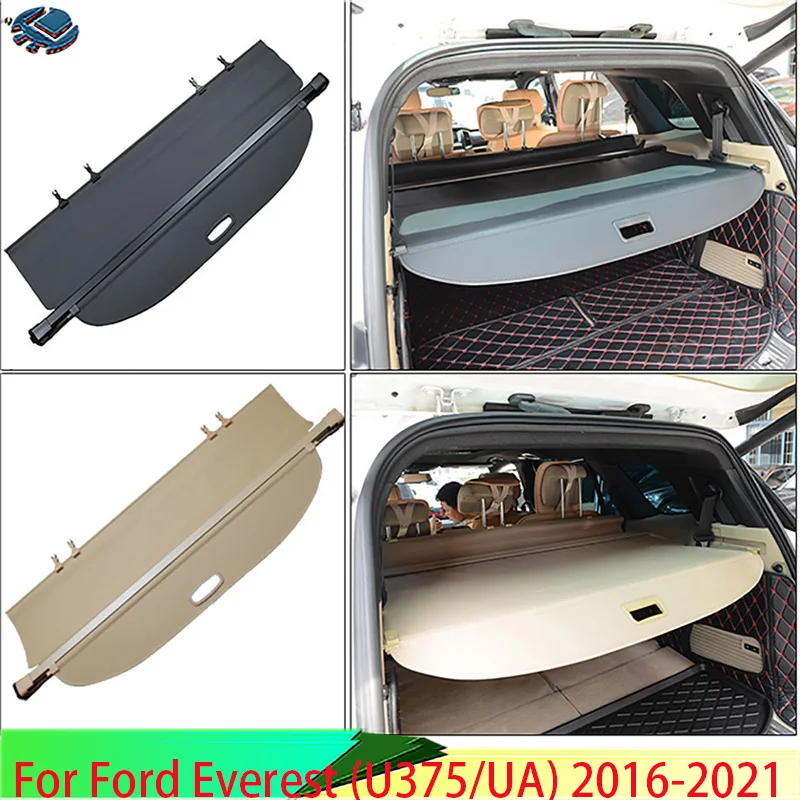 

For Ford Everest (U375/UA) 2016-2021 Car Accessories Aluminum+Canvas Rear Cargo Cover privacy Trunk Screen Security Shield shade