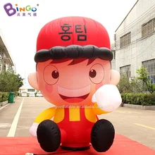 Высокое качество 2 м высотой надувной мультфильм мальчик с красной шляпой для наружной отделки/надувной парень для розничной игрушки