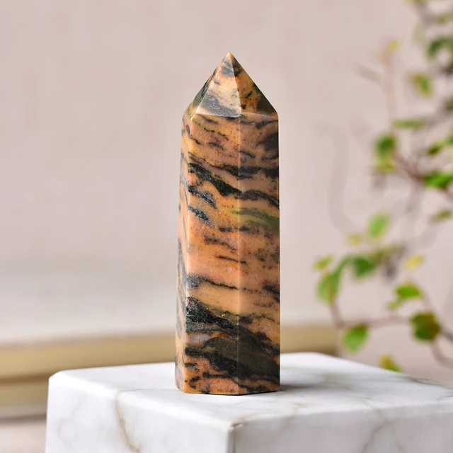 30 Color Natural Stones Crystal Point Wand Amethyst Rose Quartz Healing Stone Energy Ore Mineral Crafts Home Decoration 1PC Striped stone