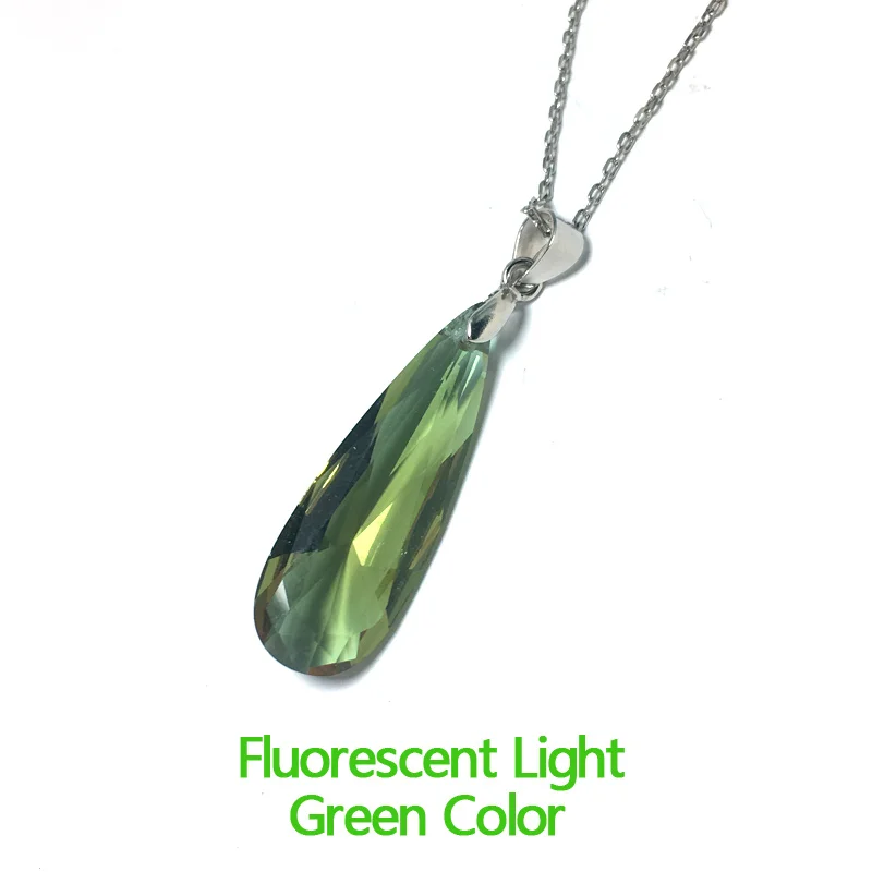Zultanite Pendant Sterling 925 Silver Pear10*30mm Created Sultanite Necklace Fine Jewelry Women Wedding Party Gift Pendant Necklace Silver Pendant