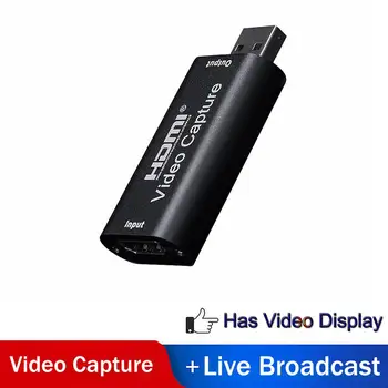 Mini Video Capture Card USB 2.0 HDMI Video Grabber Record Box DVD Camcorder for PS4 Game HD Camera Recording Live Streaming mini card pc used for video capture decoder process display and record with audio also use as a hdmi camera for elp usb camera