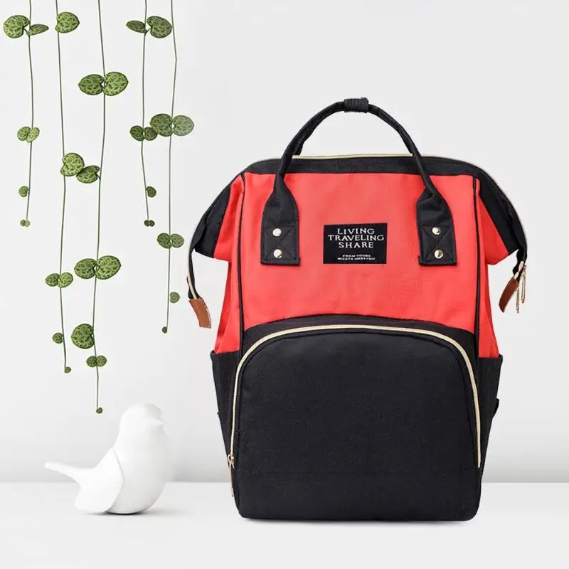 Fashion Hit Color Mommy Travel Backpacks Large Capacity Stroller Nylon Maternity Nappy Nursing Diaper Bags Top-handle Bags Totes