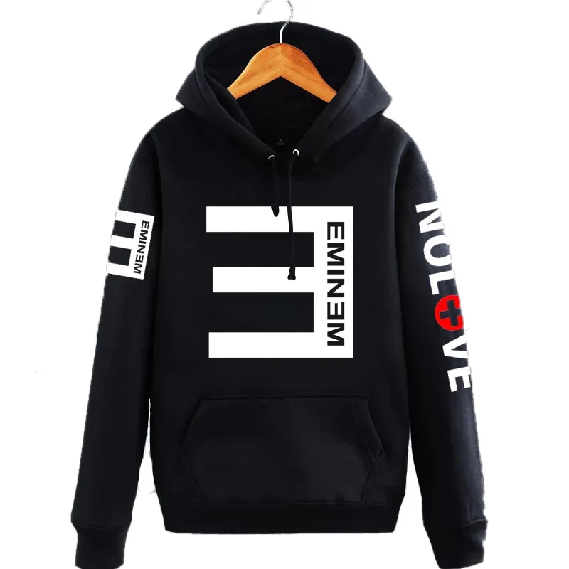 

Winter Men's Fleece HoodiesEminem Printed Thicken Hip Hop Pullover Sweatshirt Men Sportswear Fashion Clothing sweatshirt
