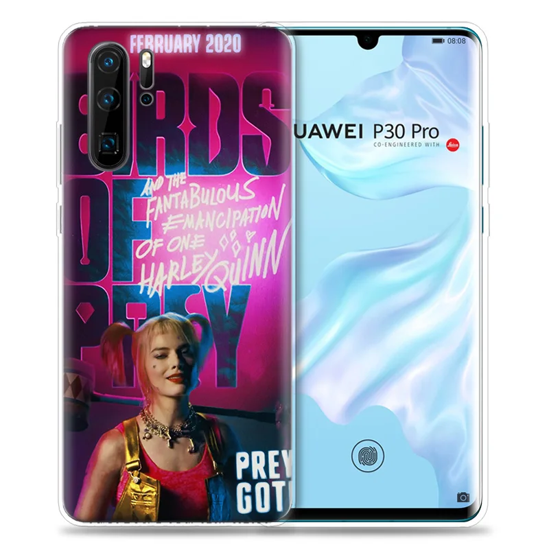 Чехол Харли Квинн с птицами добычи 2020 для Huawei P20 P40 Lite E P30 P10 P9 P Smart Plus 2019 Mate 10 20 Pro