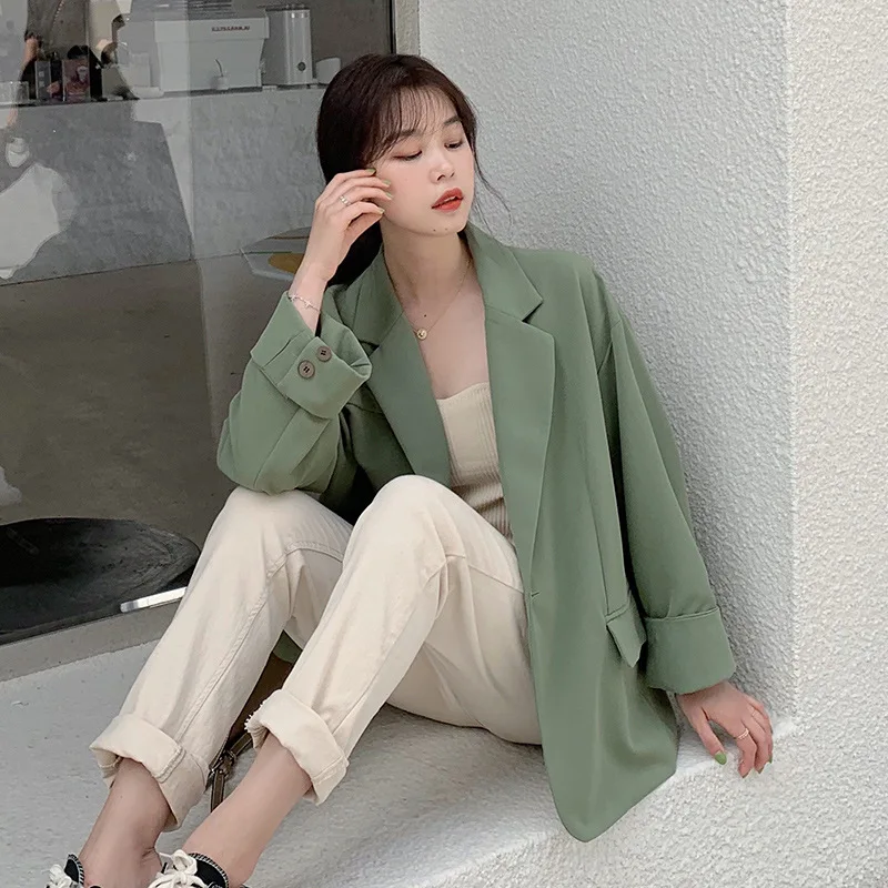 

Avocado Green Online Celebrity Small Suit Coat Female Spring ji qiu 2019 New Style Korean-style Casual Versatile Students Suit