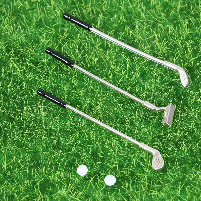 5Pcs 112 Dollhouse Miniature Furniture Metal Golf Clubs Set Pretend