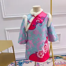 Детское платье для верхней одежды; модная зимняя одежда; Размеры в От 2 до 12 лет начала ноября