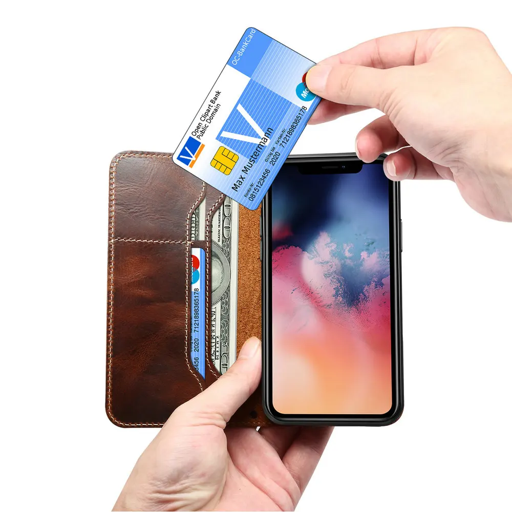 Роскошный чехол из натуральной кожи для нового iPhone 11 Pro Max iPhone 11Pro чехол для Coque iPhone 7 8 Plus X Xr Xs Max 8+ чехол-кошелек