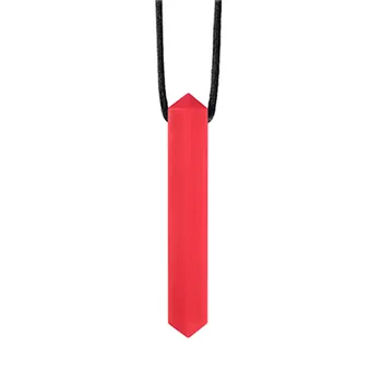 

Baby Teether Chewing Toy Pendant Flexible Cute Autistic Children Sensory Necklace Silicone Cylinder Molar Stick Easy Clean Soft