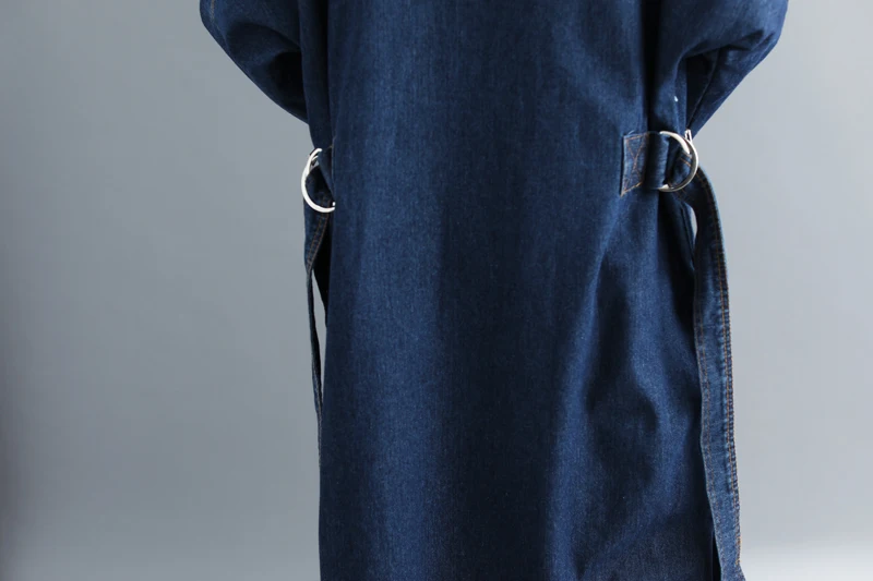 Photo Shoot Limit 85 Yuan Korean-style Large Size Autumn Clothing Mid-length Denim Windbreaker Coat#9052