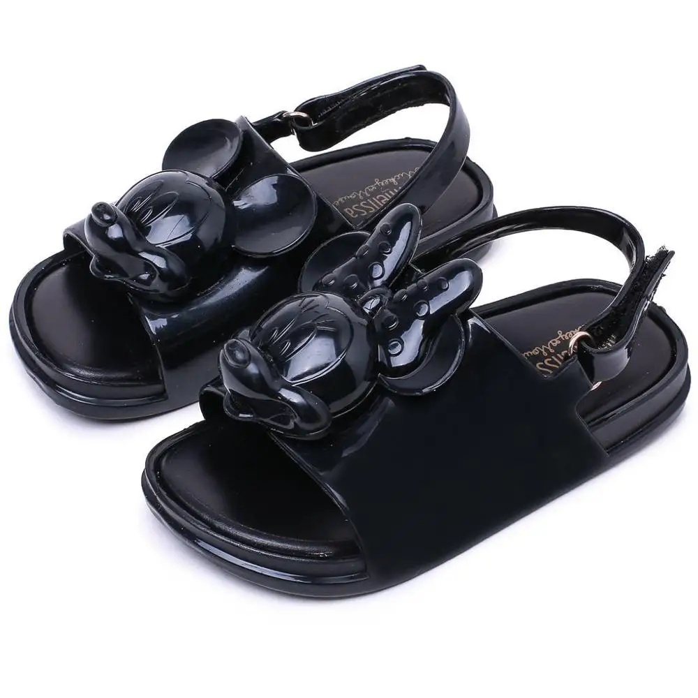 Новинка года; летняя прозрачная обувь для мальчиков и девочек; нескользящие сандалии для девочек; пляжные сандалии для малышей - Цвет: black