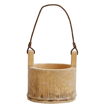 

1PC Creative Bamboo Hanging Flower Pot Wall Hanging Garden Flower Pot
