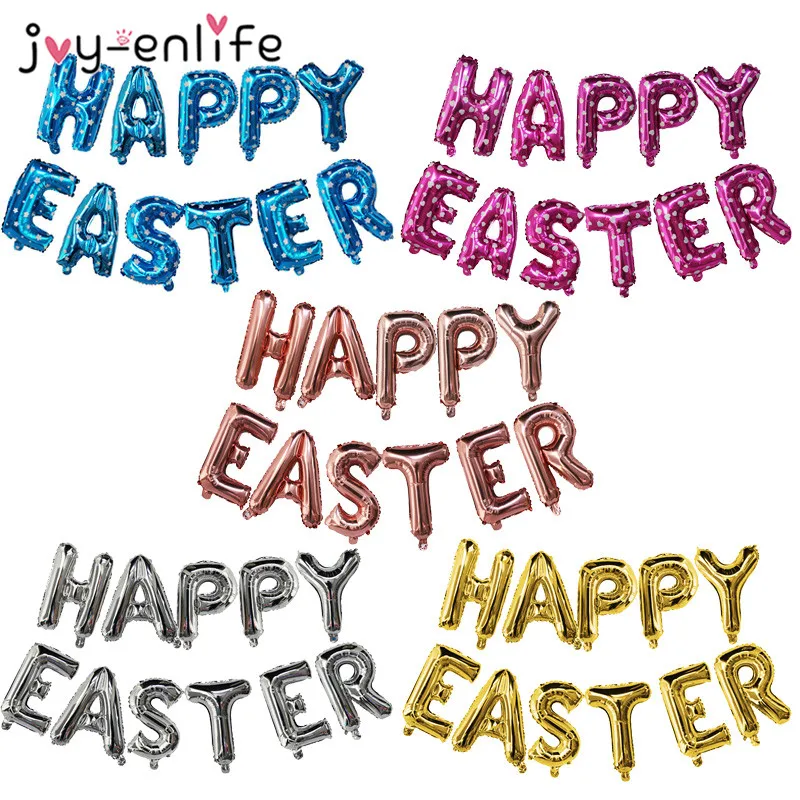 

Easter Party Decorations Happy Easter Letter Foil Balloons Easter Decor for Home Air Balloon Globos Easter Festival Party Supply