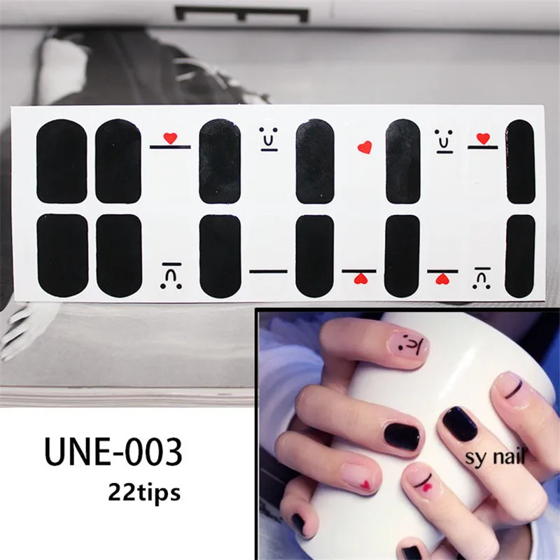 Lamemoria 22 советы, стикеры 3D на ногти Nail Art, красное сердце, дизайн, французский экологический клей, наклейки, наклейки для женщин, маникюр - Цвет: UNE003