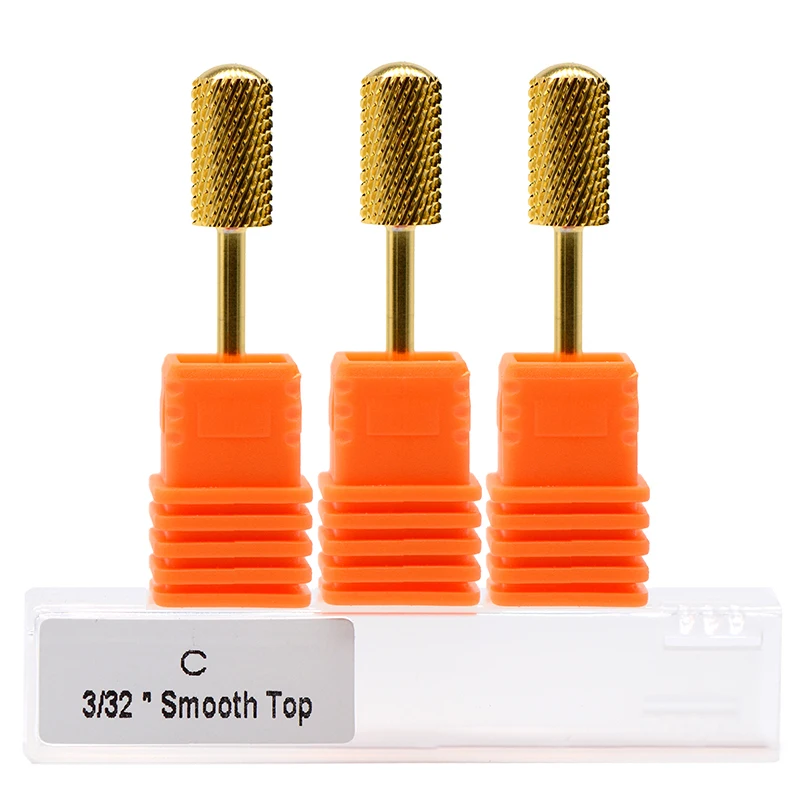 3PCS/LOT 03004 Carbide Nail Art Salon Drill Bit Smooth Top 3/32'' New Electric File For Manicure Machine Tools 3