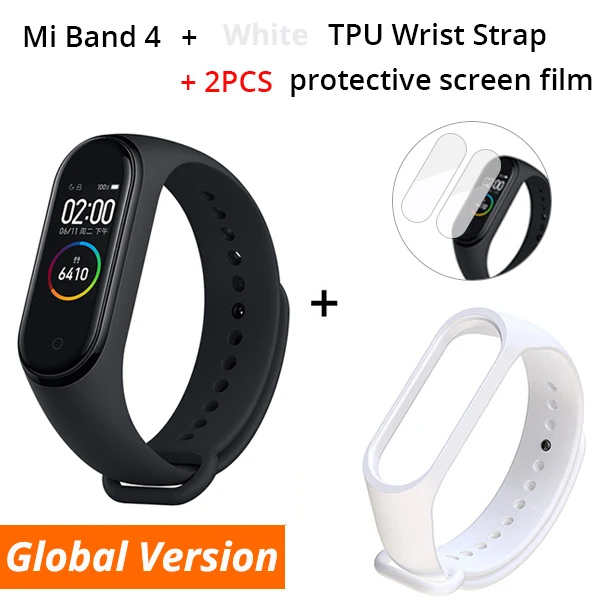 Xiaomi Mi Band 4 смарт-браслет с AMOLED экраном фитнес-трекер для измерения сердечного ритма Bluetooth 5,0 водонепроницаемый спортивный смарт-браслет - Цвет: Global Package 1