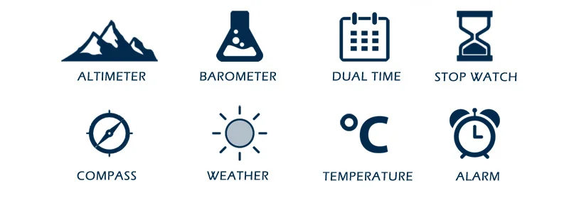 Мужские спортивные часы, двойной дисплей, аналоговый цифровой светодиодный, электронные кварцевые наручные часы, водонепроницаемые, 50 м, альтиметр, барометр, компас