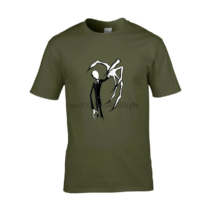 Футболка SlenderMan футболки натуральный хипстер негабаритный синий для взрослых без