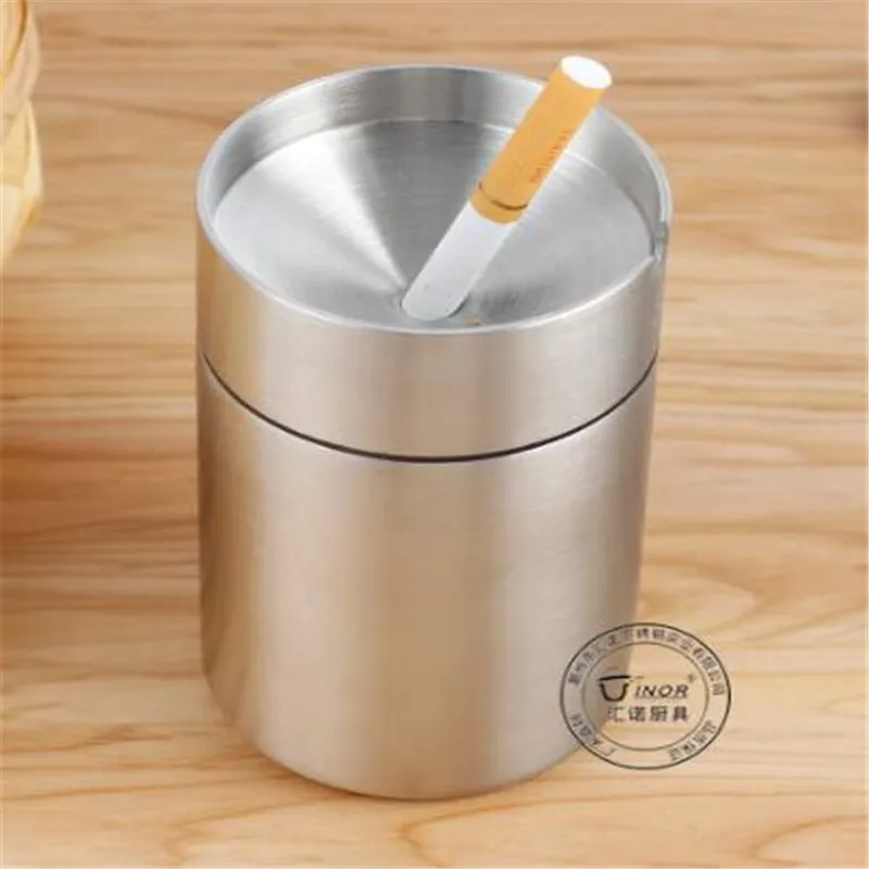Detachable Stainless Steel Ashtray Creative With Lid Windproof Car Ashtray Fashion Business Gift Boyfriend Home Decoration stainless steel ashtray