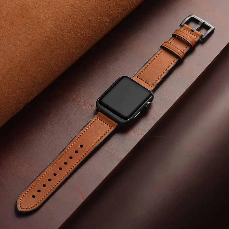 Для Apple Watch ремешок 44 мм 40 мм 38 мм 42 мм устойчивый к поту из натуральной кожи и резины Гибридный ремешок для iWatch серии 5/4/3/2/1