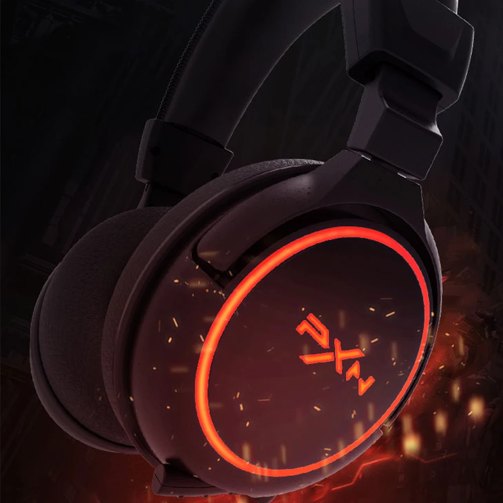 PXN-U306 Gaming Headset Headphones 7.1 Surround Sound Earphones Gamer Over Ear USB Wired Headset LED Light PC Gamer (9)