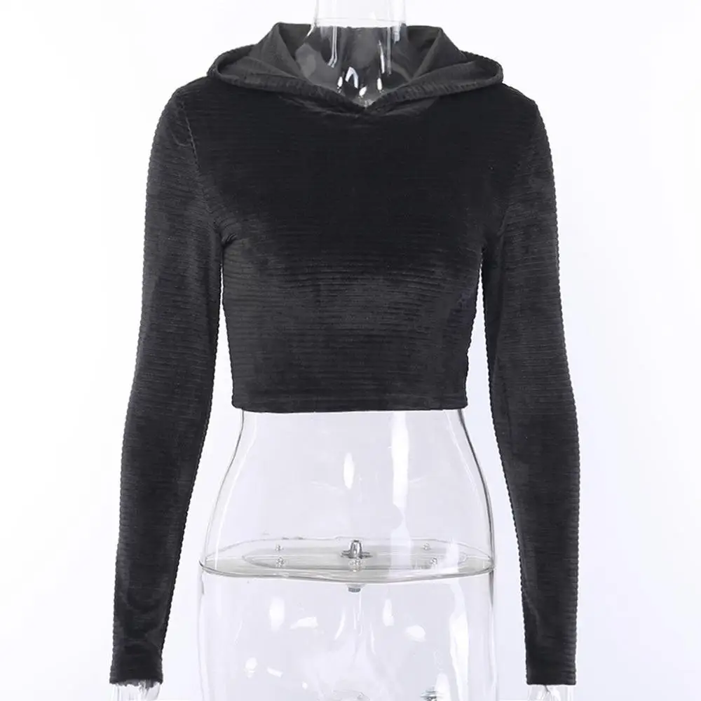 Вельветовый материал Женская толстовка с капюшоном 2020 новые модные тренды