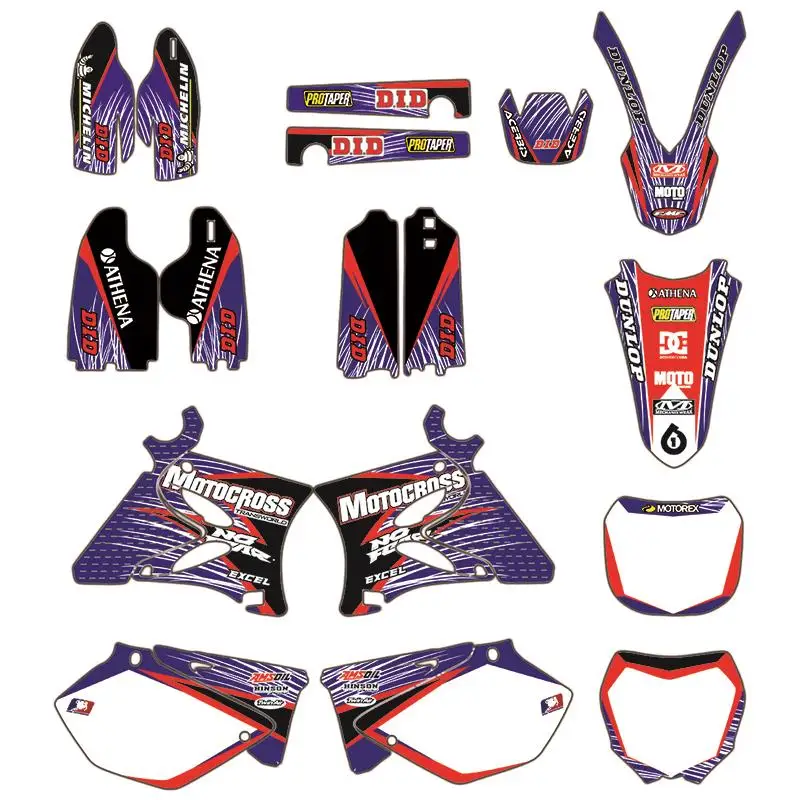 MX графические наклейки Декорации для фона наборы Yamaha YZ125 YZ250 YZ 125 250 2002-2014 03 04 05 06 07 08
