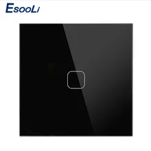 Esooli 1/2 Gang светодиодный свет сенсорный выключатель светодиодный лампы стандарта ЕС, США, Великобритании Стандартный с украшением в виде кристаллов Стекло Панель Smart Touch Управление настенный выключатель