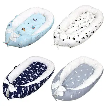 

Soft Cotton Baby Nest Bed with Mattress Portable Detachable Baby Travel Crib H55B