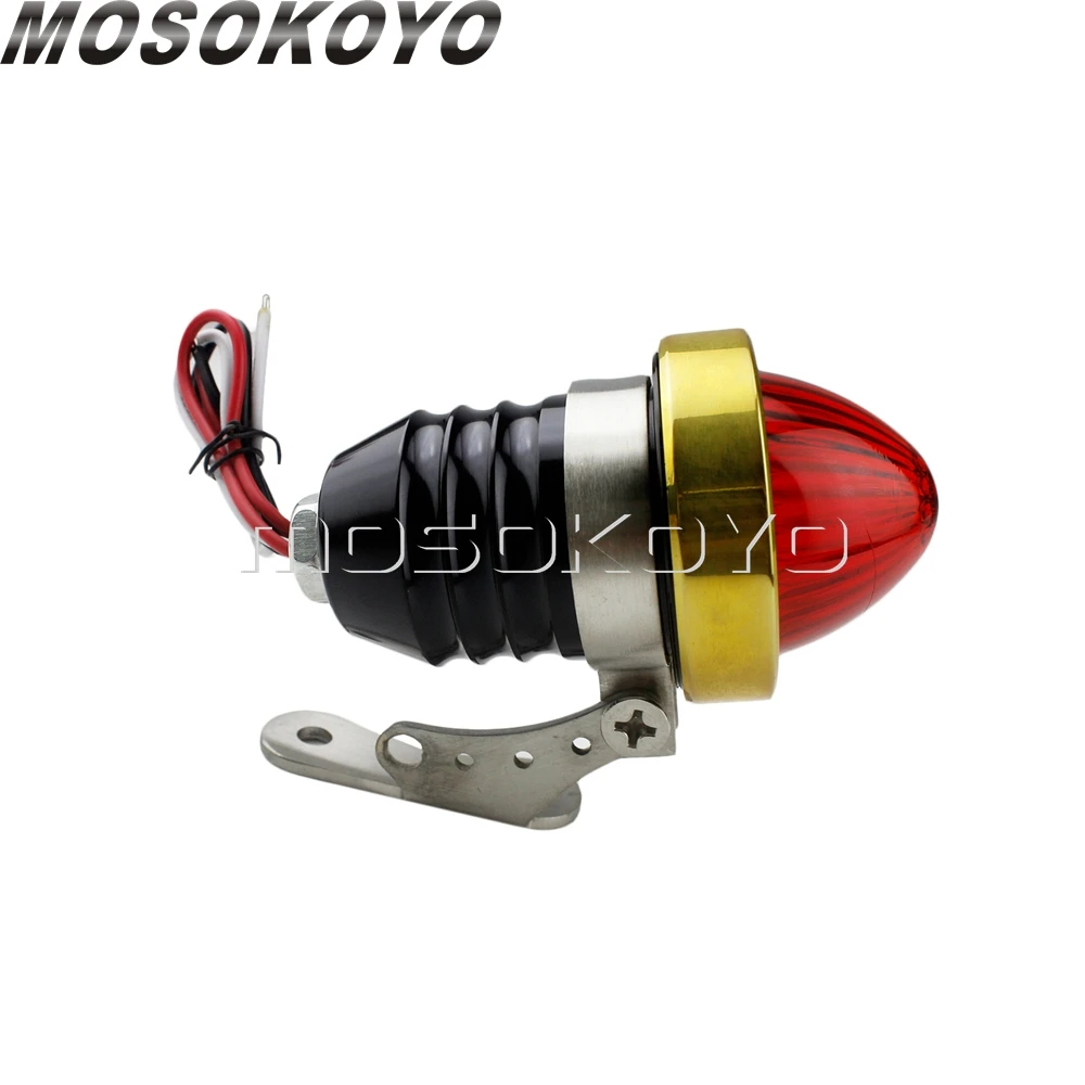22 шт. светодиодный мини тормозной задний фонарь для мотоцикла для Harley Кафе Racer Yamaha XS650 пользовательские винтажные задние стоп-сигналы w/кронштейн