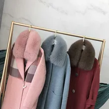 Воротник из натурального Лисьего меха, женский шарф из натурального Лисьего меха, зимняя теплая куртка с меховым воротником, короткий стиль