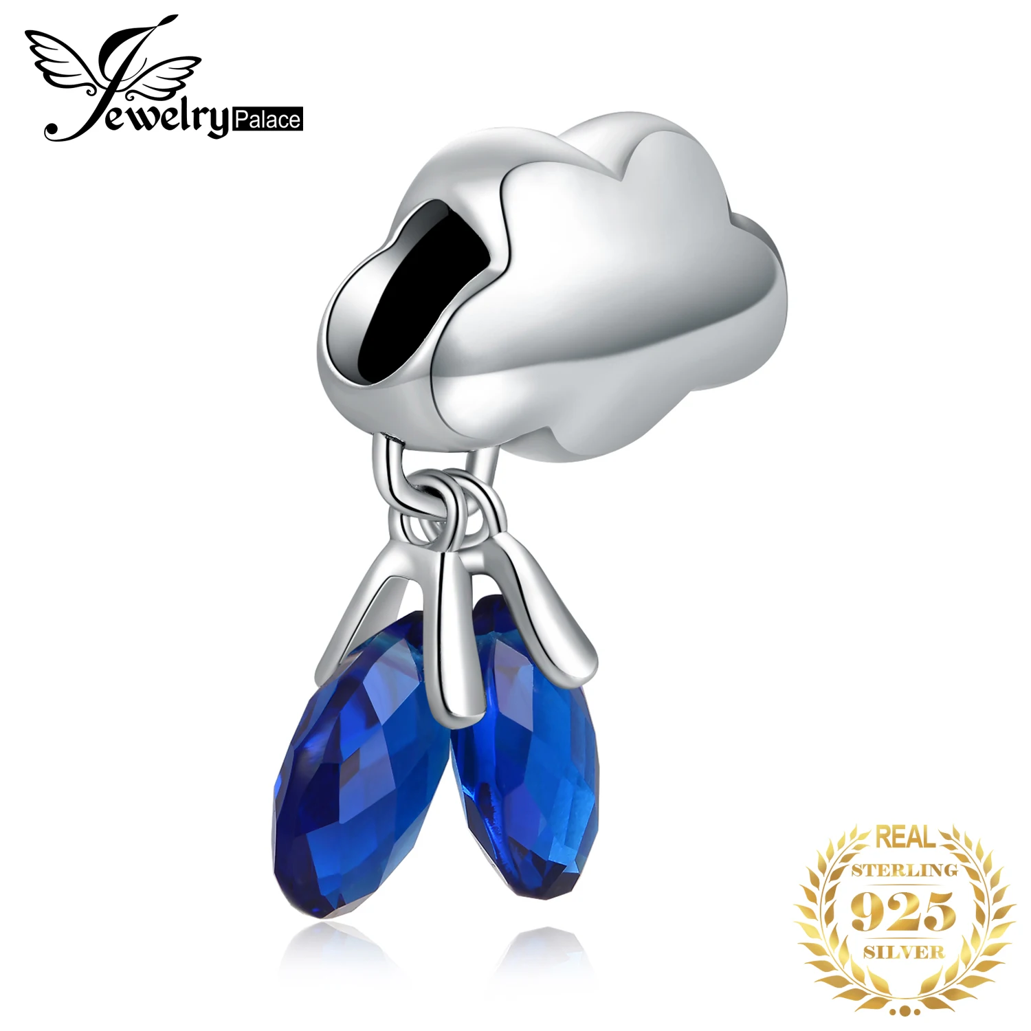 Женский браслет-подвеска из стерлингового серебра 925 пробы JewelryPalace Created Blue Sapphires Sky