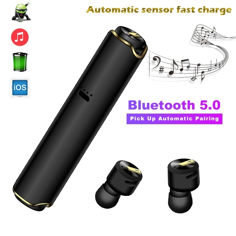 

feed me Wireless Bluetooth Earbuds 3D Stereo Earphone Mini Earphones Headphone Handfree Sports Earbud with Charging Box