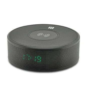 

Qi Wireless Charger Bluetooth Speaker with Built in Mic NFC Time Display for iPhone X Samsung KQS8