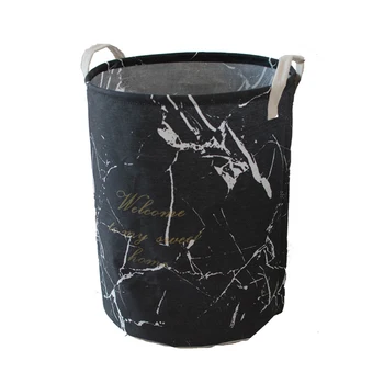

4PCS / LOT Portable Marbling Laundry Basket Dustproof Drawstring Bag Children Toy Sort Storage Bucket