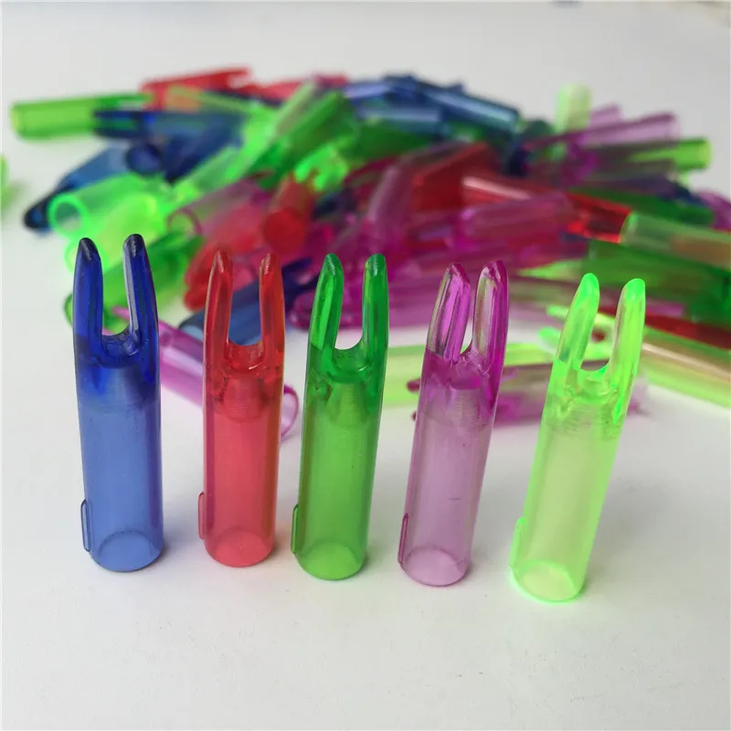 

50PCS Archery Arrows Nocks Plastic Outwear Tail Used For OD 6 mm Nock Hunting Arrow Transparent Colors Shafts Hunting